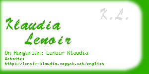 klaudia lenoir business card